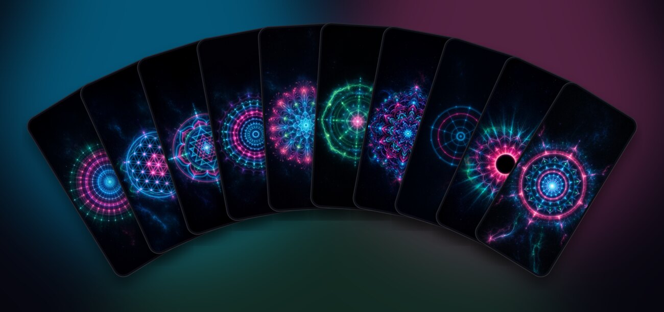 Alle 10 Energieportal-Wallpaper als gefächertes Handy-Mockup